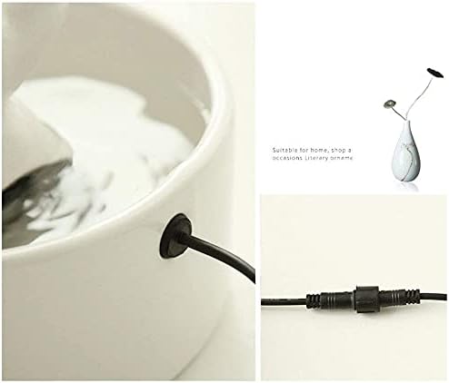 Fountain Ceramics Cat Water Fountain for Drinking, Automatic Circulation Pet Water Dispenser for Cat and Small Dogs Silent Pump Pet Water Dispenser (Color : White)