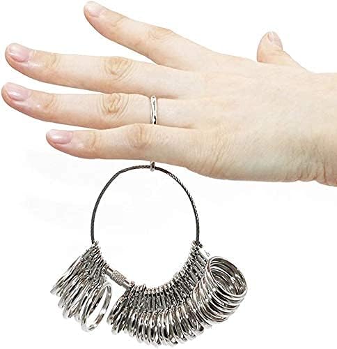 NIUPIKA Ring Sizer Measuring Tool Ring Mandrel Ring Measurer Ring Sizing Kit Measure Finger Size Measurement Tool Set Metal Gauge US Size 1-13 Jewelry Sizers Kit of 27 Pieces