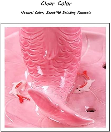 Fountain Cat Water Fountain, Ceramic Pet Drinking Fountain for Cats and Dogs, Cat Fountain with Filter Automatic Pet Water Dispenser Pet Water Dispenser (Color : White) (Pink)