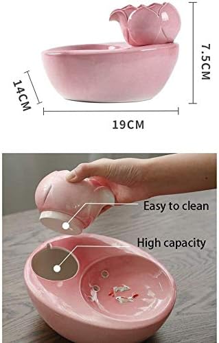 Fountains and Water Features Automatic Silence Health Safety Pet Drinking Fountain 8.2 6.57 5.43in Drinking Fountains for Dogs Pink 1.5L (White 1.5L)
