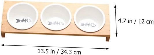 Milisten 1Set Ceramic Cat Bowl with Stand Convenient Elevated Pet Food and Water Bowls for Cats and Dogs Easy Feeding and Hydration