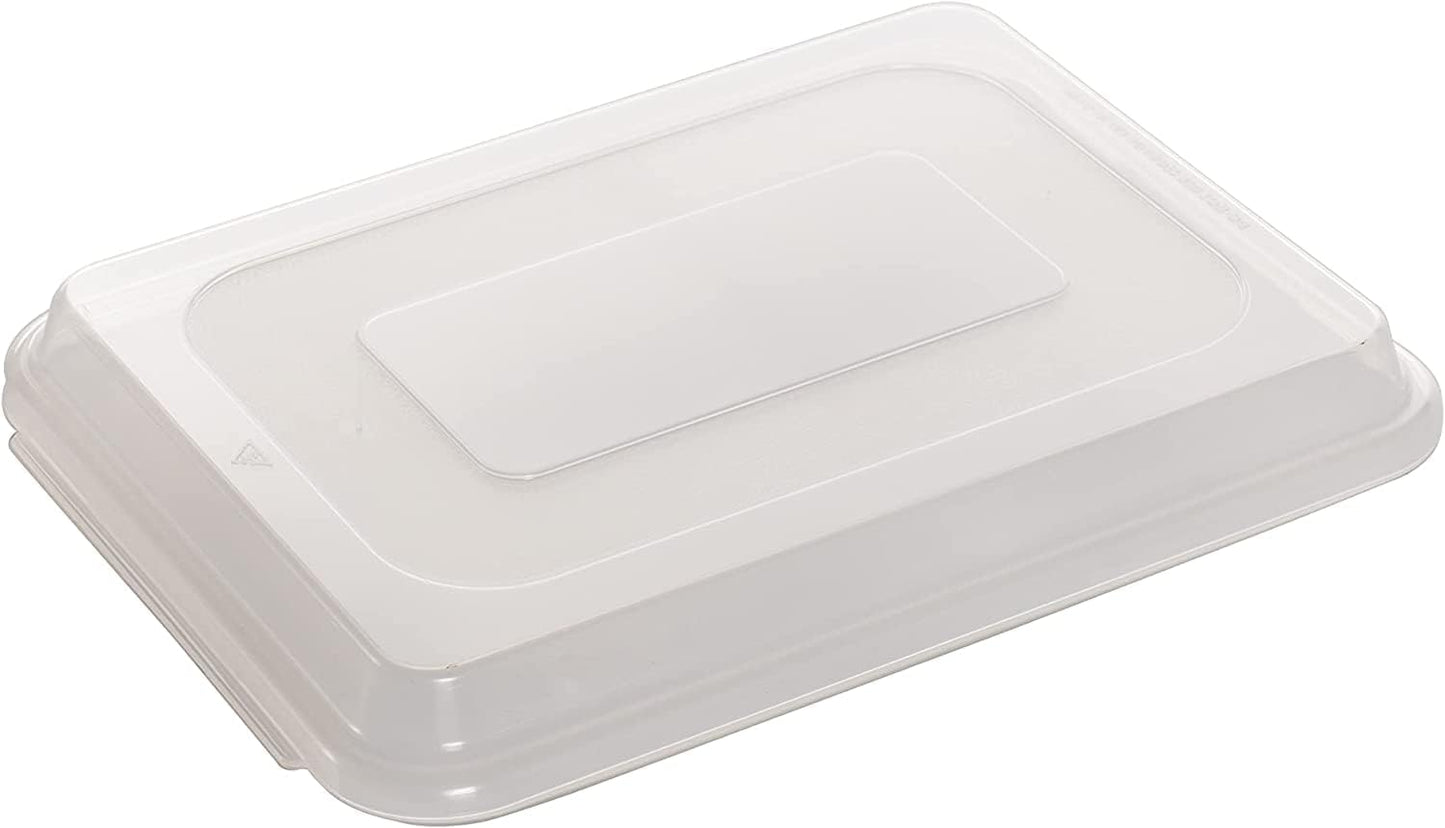 Nordic Ware Natural Aluminum Commercial Cake Pan with Lid, Rectangle Pan with Lid Silver, 9 x 13