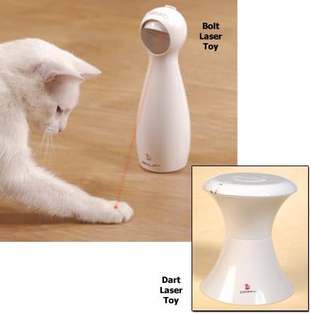 PetSafe Bolt Automatic Laser Light Cat Toy - Interactive Laser Toy - Encourages Exercise - Hands Free or Manual Play - Adjustable Mirror - Battery Operated - Safe for Cats
