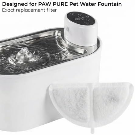Replacement Filters and Sponges for Automatic Wireless Pet Water Fountain (4 Filters + 4 Sponges), 3-Layer Filtration System for Fresh Water