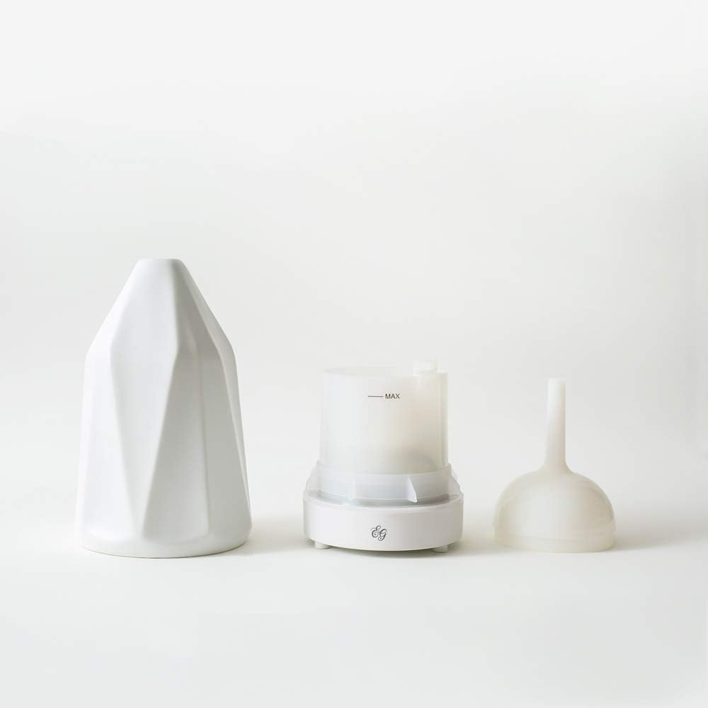 Edens Garden White Diamond Essential Oil Diffuser – Ultrasonic Natural Stone Aromatherapy Device with Auto Shut-Off & Ambient Light – Quiet Mist Humidifier for Home, Office & Spa - White, 90 ml