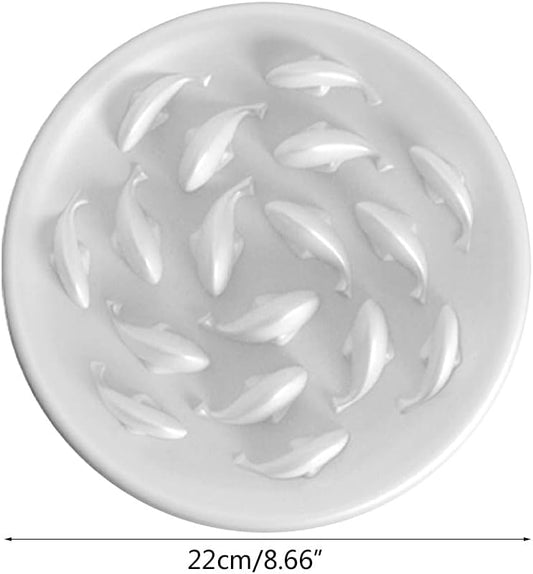 for Slow Eating Non Slip Dog Puzzle Bowl Feeder Dish Pet Bowls with Fish Pattern