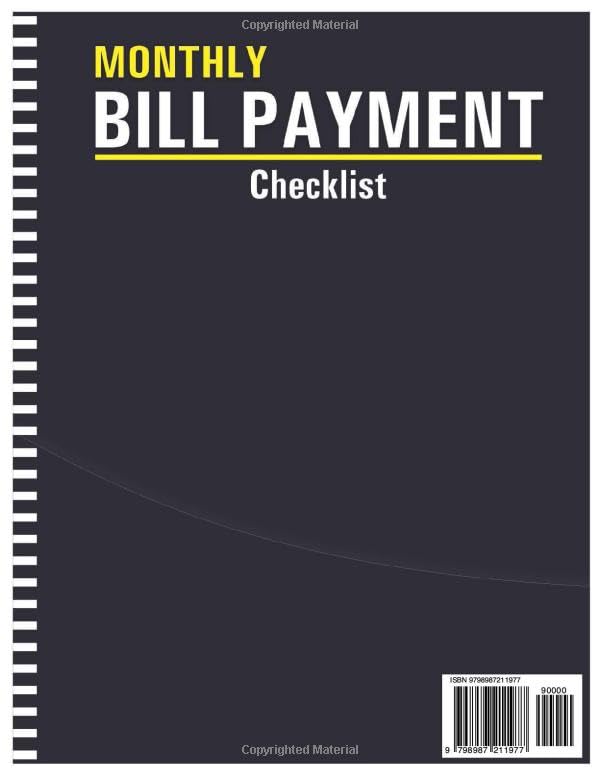 Bill Tracker Notebook: Monthly Bill Payment Checklist - 8.5" x 11" 100+ Pages