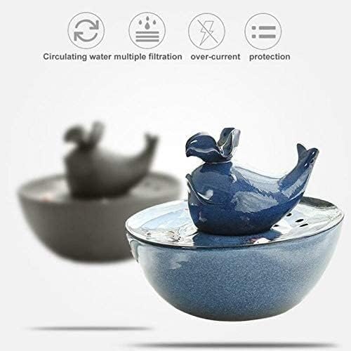 Fountain Ceramic Cat Fountain Automatic Pet Water Drinking Fountain Pet Water Dispenser with Adjustable Water Flow, Filter, Super Quiet, Great for Cats and Small Dogs Pet Water Dispenser (Blue)