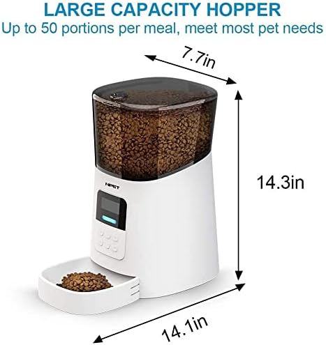 Pet Fountain Cordless Pet Feeder, Dog Food Dispenser Automatic, Automatic Cat Feeder for Small Animals with Distribution Alarms, Voice Recorder Pet Water Dispenser