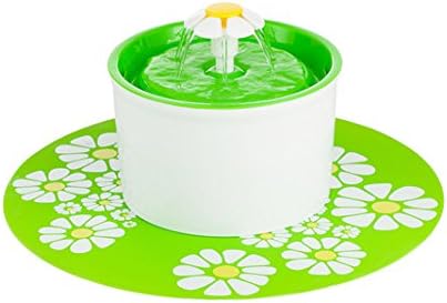 ELEOPTION Silicone Pad Non-Slip Mat for 1.6 L Automatic Water Fountain Replacement Mat Fountain (1PCS Flower Mat, Green)