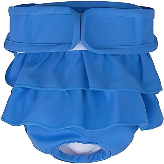 Reusable Female Dog Diapers with Skirt – Washable Pet Diaper Pants with Adjustable Straps, Leak-Proof Training Underwear for Dogs in Heat-3pcs(Dark Hemline,XS)