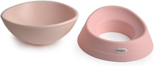 Dual Purpose Slanted Dog Cat Food Bowl Cat Dish Dog Bowl Pet Sterile Tableware Pet Feeding Watering Supplies (Light Pink)