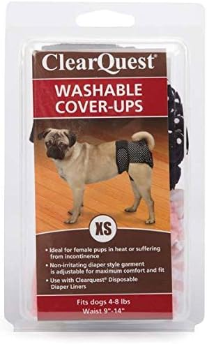 ClearQuest Dog Diapers - Two Reusable & Washable Cover Up Garments Stripes & Polka Dots(Medium)