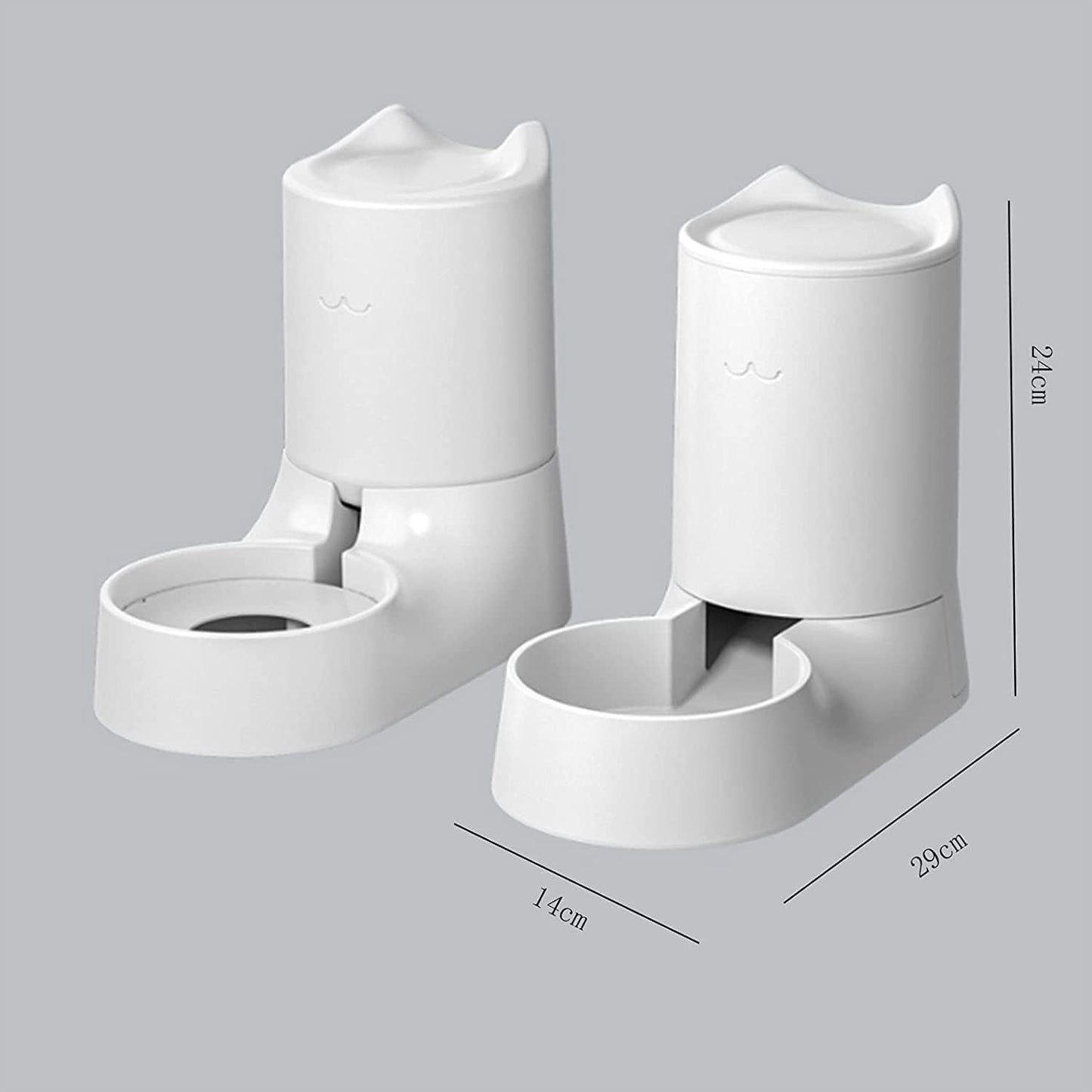 Dispenser Unplugged Automatic Feeder for Pet Dog Cat Water Dispenser Fountain Plastic Safety 1.5kg/2.5L Dog Cat Feeding Bowl Container Pet Supplies cat Fountain (Size : Feeders) (Water dispensers)