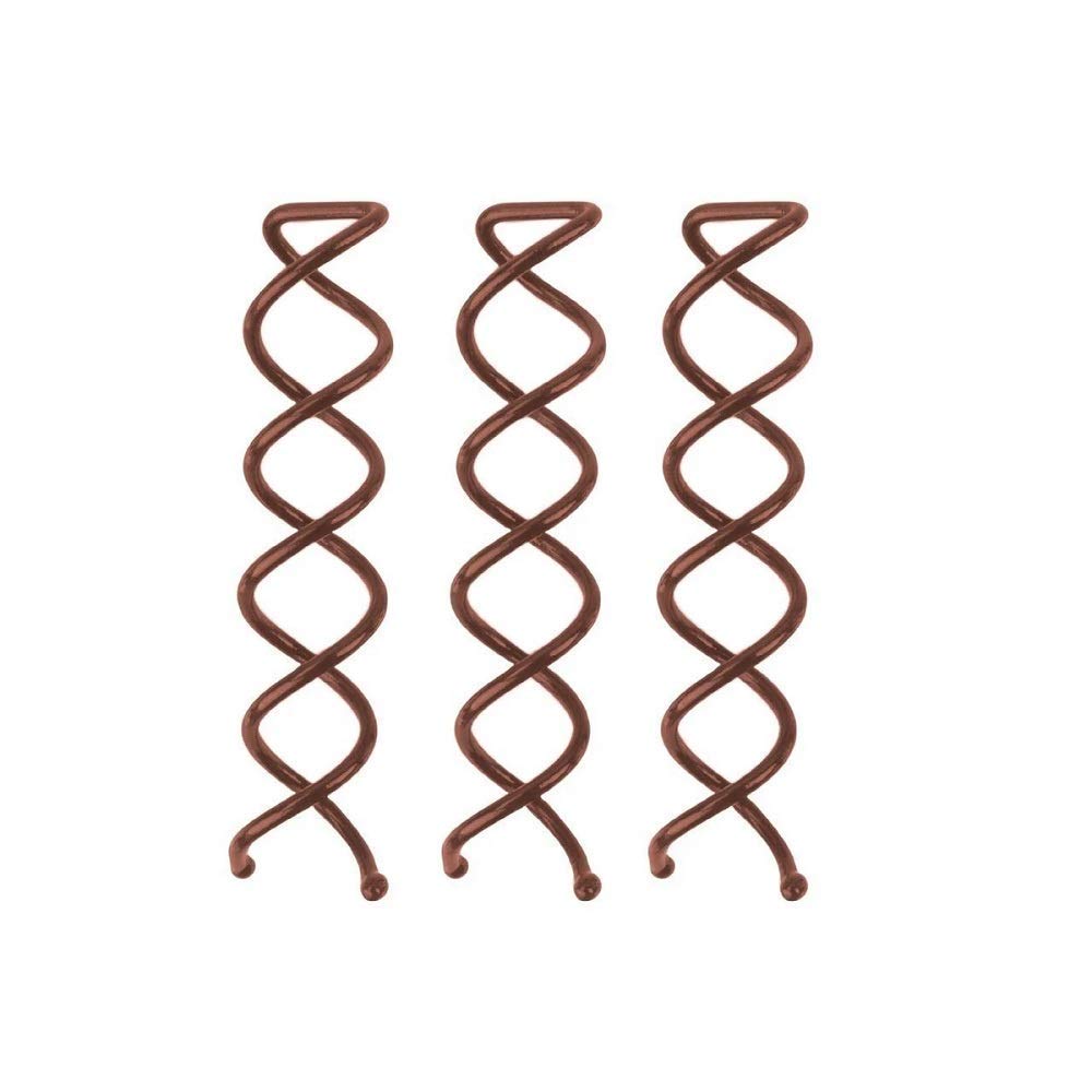 Kitsch Spiral Bobby Pins for Girls and Women - Hair Bun Maker | Rounded Tips, Chip-Resistant Bun Twist Spiral Hair Pins | Secure Hold All-Day | Ideal Gifts for Women - 3Pcs, Brown