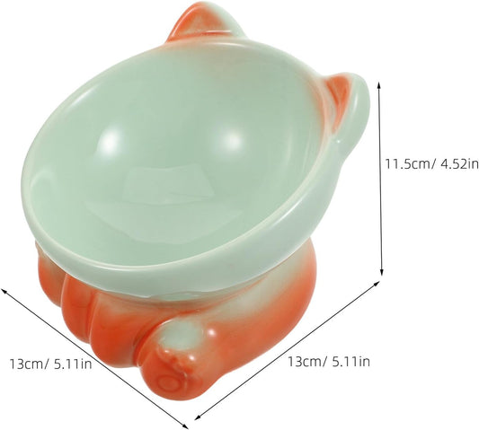 Milisten Elevated Cat Food Bowl Water Dish Raised Pet Feeder with Slow Feeding Design Sturdy Plastic Raised Cat Feeder Stand and Small Dogs Travel-Friendly Pet Eating Bowl