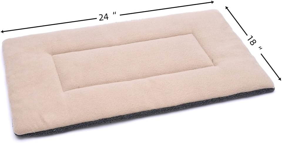 Dog Bed Crate Pad 24" L x 18" W Kennel Pad Machine Washable Entire Dog Crate Beds Double Sided Pet Mat