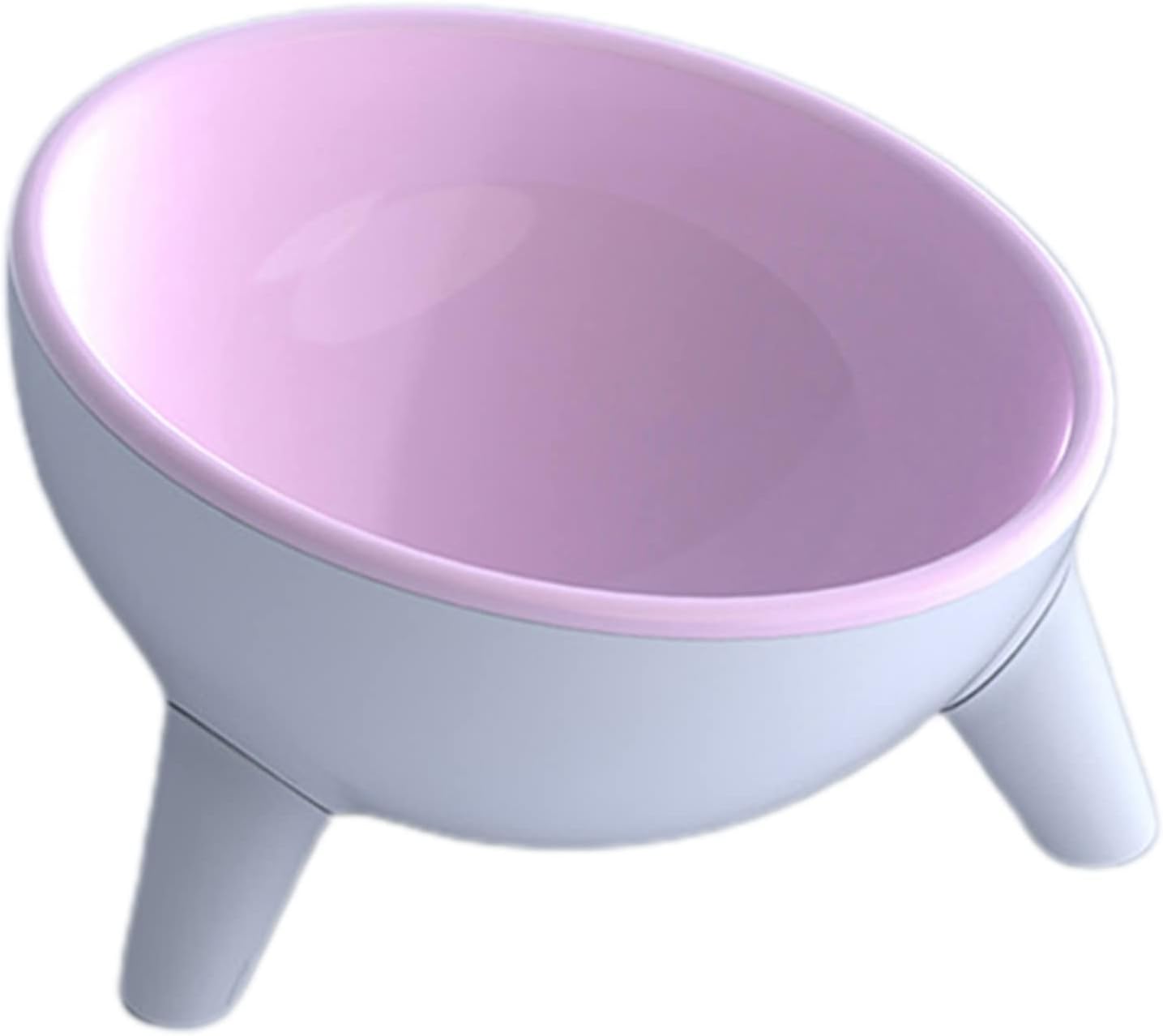 Raised Pet Bowl, 15° Tilted Elevated Cat Bowl with Stand, Non Slip No Spill for Cats and Small Dogs Feeding Dishes, Protect Pet's Neck Cat Feeder (Pink)