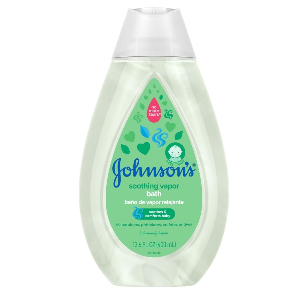Johnson's Baby Soothing Vapor Bath with Calming Aromas to Relax Babies, No More Tears Formula, Soothes & Comforts Baby, Hypoallergenic, No Added Parabens, Sulfates & Dyes, Baby Essentials, 13.6 fl. oz