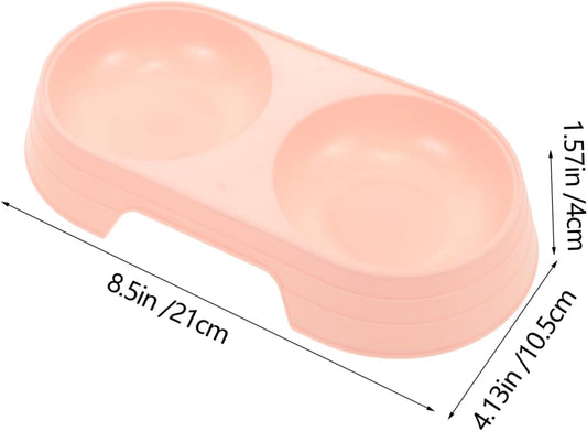 Luxshiny 8pcs Tip Double Cat Feeding Bowls Candy Color Plastic Pet Food and Water Dishes with Stable Design Easy to Clean Suitable Height for Healthy Eating Posture