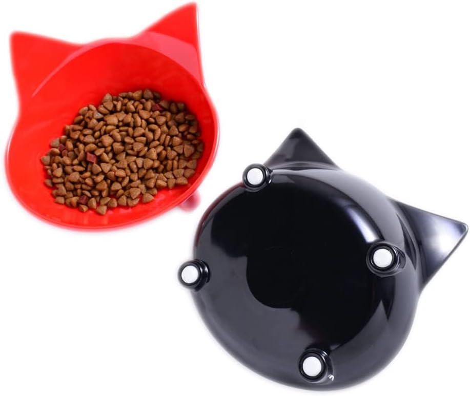 Cat Bowls, Anti-Slip Multi-Purpose Cat Food Bowl Pet Water Bowl Cat Feeding Bowl for Cats and Small Dogs (Pink)