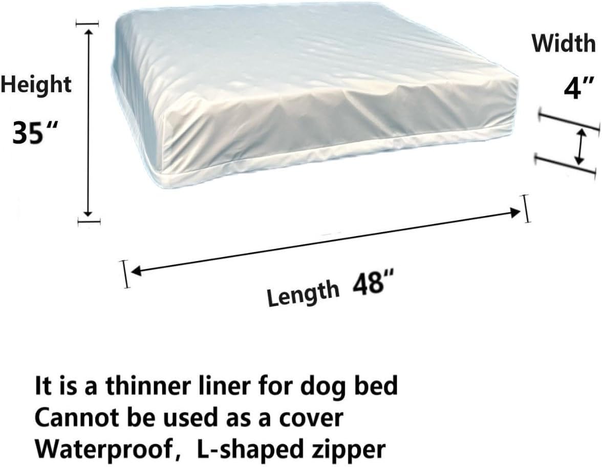 Waterproof Dog Bed Liner Replacement Washable for 48 x 35 Inch Dog Crate Beds