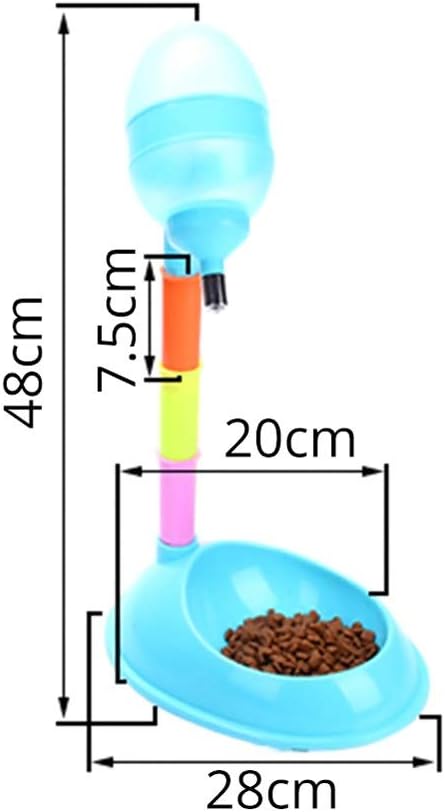 Stand Type Food Dish Pet Supplies Dog Food Bowl Automatic Water Drinker Dispenser Bottle Cats Drinking Fountain (Color : Blue) (Pink)