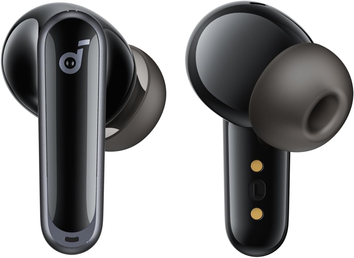 Soundcore P40i by Anker, Noise Cancelling Wireless Earbuds, Adaptive Noise Cancelling to Environments, Heavy Bass, 60H Playtime, 2-in-1 Case and Phone Stand, IPX5, Wireless Charging, Bluetooth 5.3