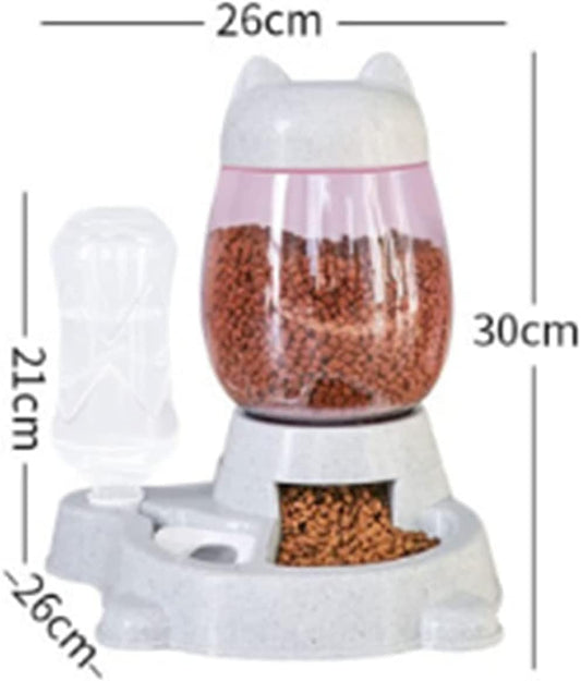 2.2L Pet Dog Cat Automatic Feeder 2 in 1 Unplugged Dog Cat Drinking Bowl Food Water Dispenser Large Capacity Cats Feeding Container Supplies cat Fountain