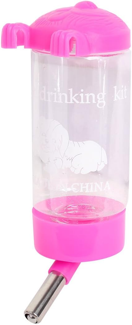 Dogs Pets Hanging Fountain Bottle Water Feeder Fuchsia Clear 370ml (id: a11 18c 9a6 586 e41