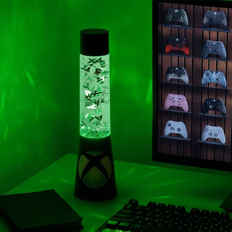 Paladone Xbox Glitter Flow Lamp, Night Light Mood Lighting, 33 cm