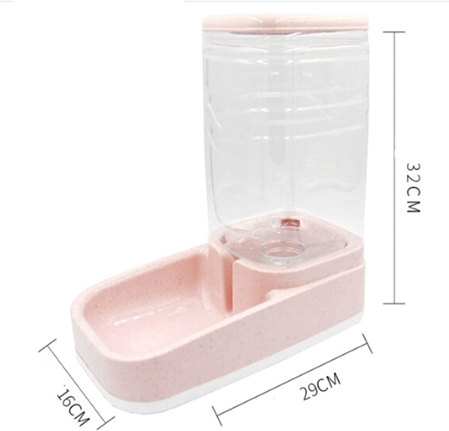 Dispenser Unplugged Pet Feeder Water Dispensers Set Automatic Gravity Feeder Cat Food,Dog Water Bowl and Automatic Pet Feeders Water Dispenser for Small Medium Large Cat Dog cat Fountain (Pink)