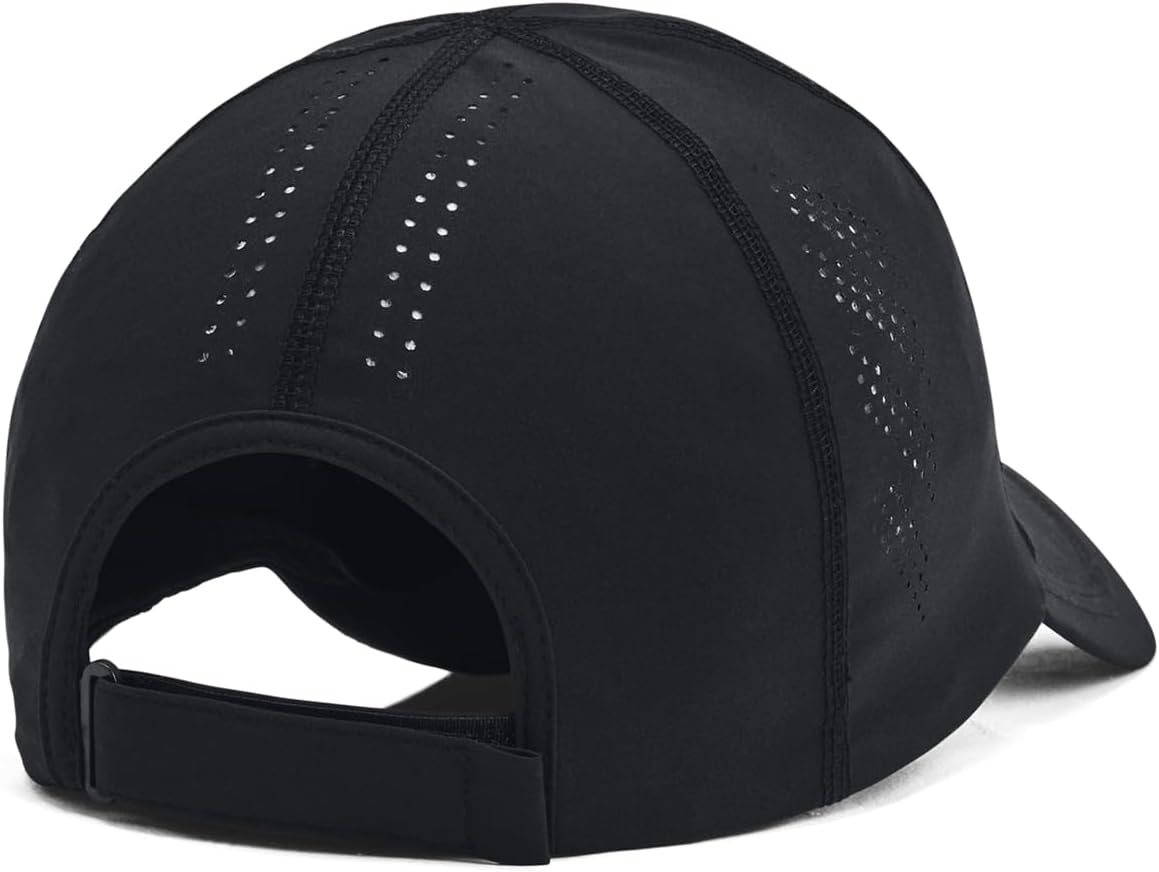 Under Armour Men's Iso-Chill Launch Run Adjustable Hat, (001) Black/Black/Reflective, One Size Fits Most