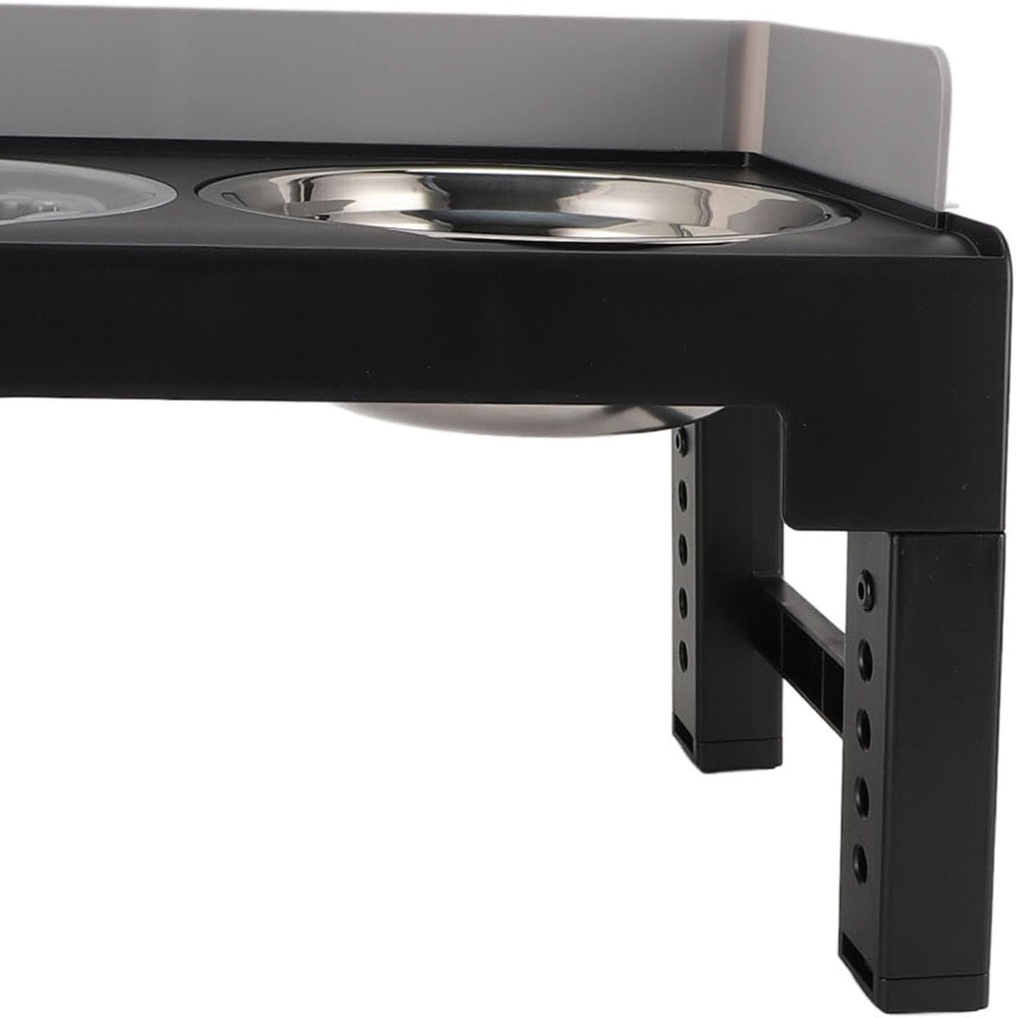 Adjustable Raised Dog Bowl Stand Elevated Dog Bowls Slip Dog Feeder for Medium and Large Dogs (Grey)