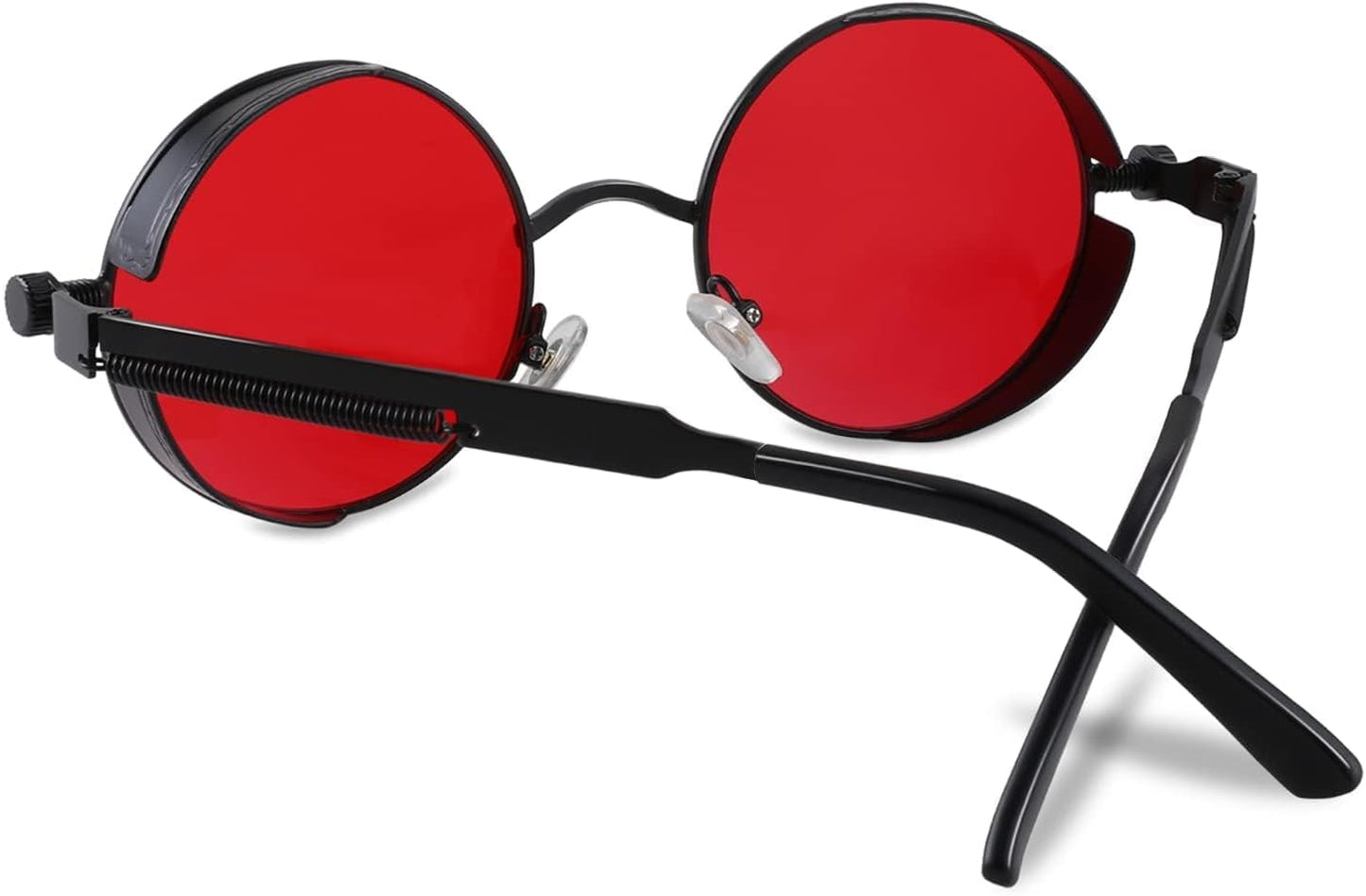FEISEDY Retro Gothic Steampunk Sunglasses Round Metal Frame Punk Circle Inspired Shade Men B1857