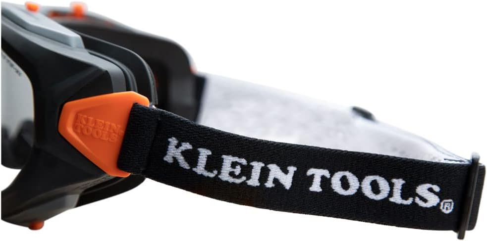 Klein Tools 60479 Safety Goggles, Clear Lens PPE Eye Protection, Anti-Fog, Scratch-Resistant, UV Protection, Adjustable Vents