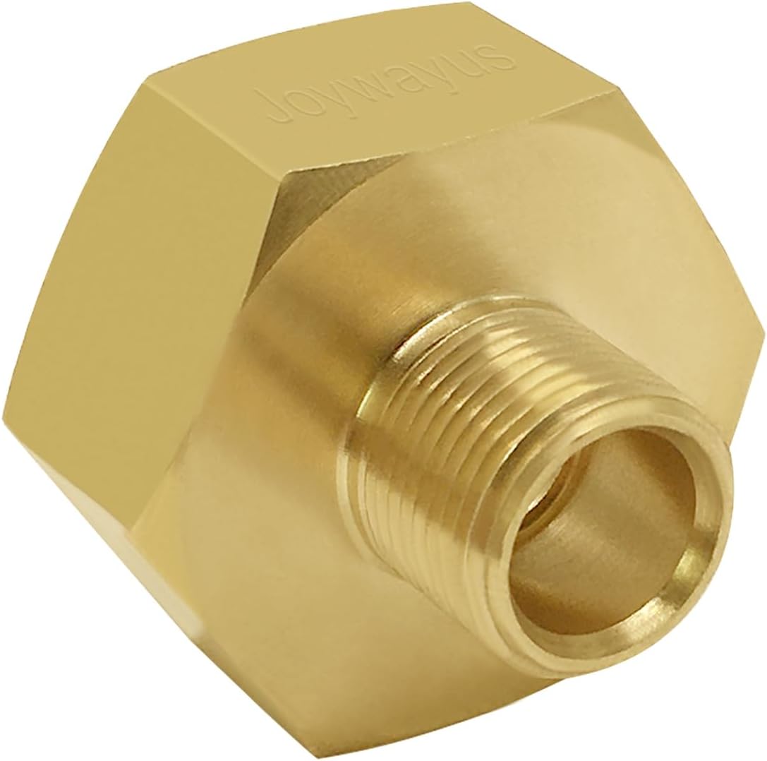 Joywayus 2PCS 3/4 GHT Female to 3/8 Compression Male Thread Adapter Pipe Fitting, Brass Reducer Faucet Connector Water Hose Adapter, Supply Line to Garden Hose Adapter for RV Kitchen Bathroom Plumbing