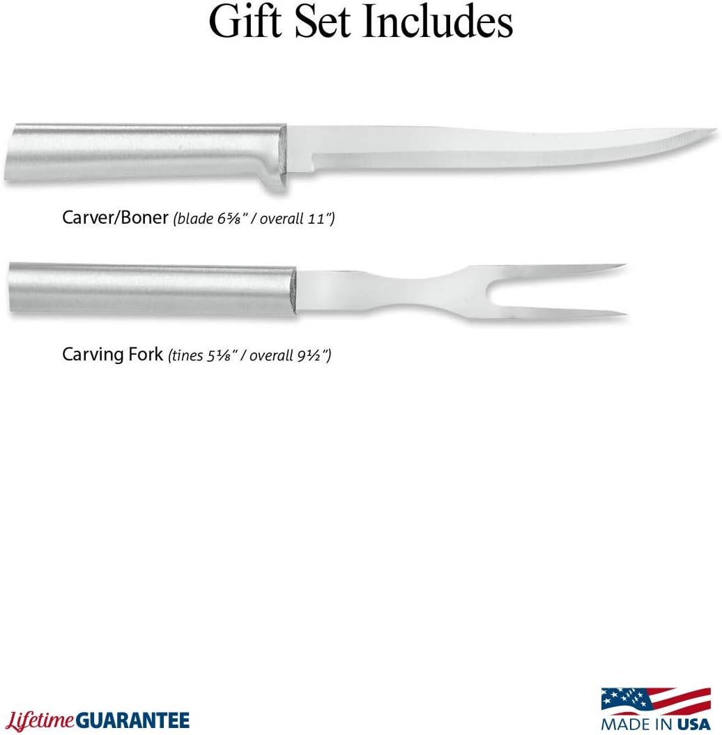 Rada Cutlery Carving Gift Set (S13), 2-Piece Carving Set, Stainless Steel Blades, Silver Handle