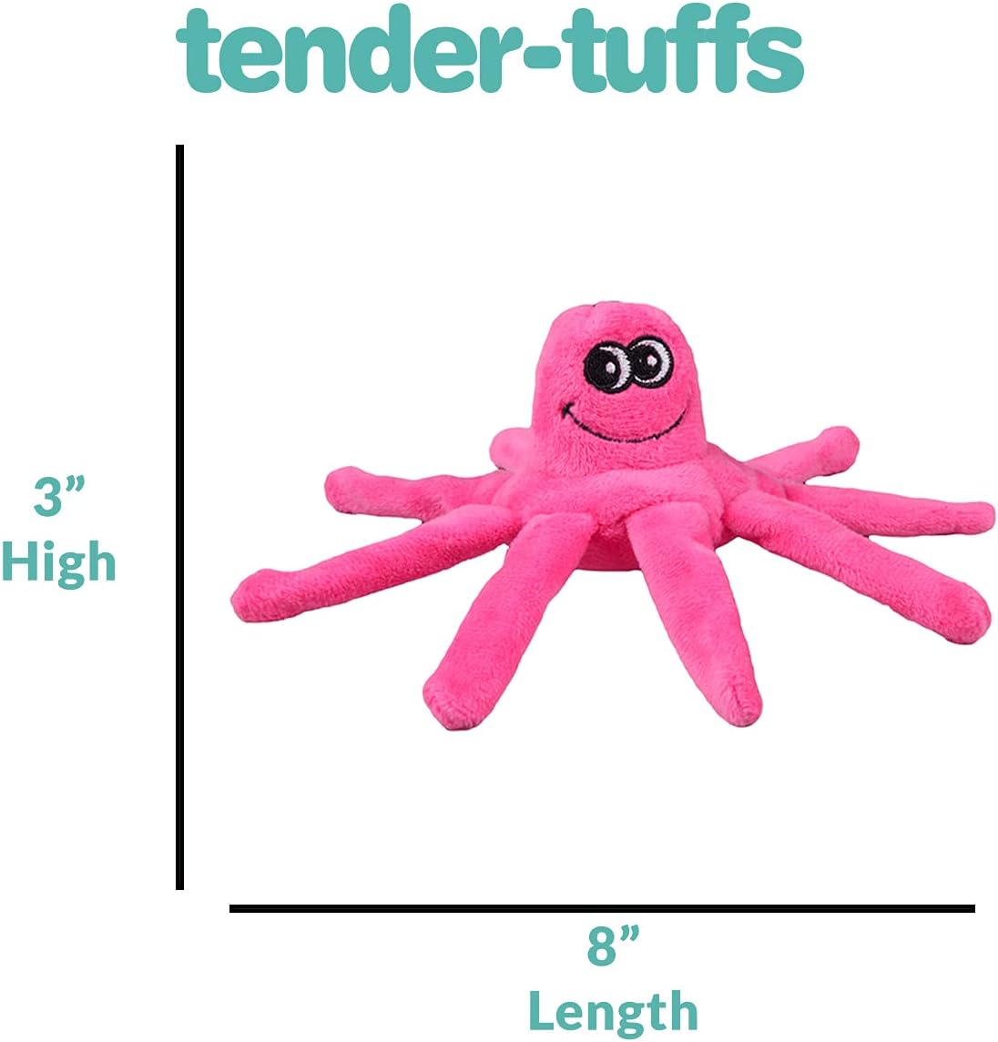 SmartPetLove Snuggle Puppy Tender-Tuffs Small Dog Toys - Pink Plush Octopus Dog Toy for Small Breeds with Puncture Resistant Squeaker