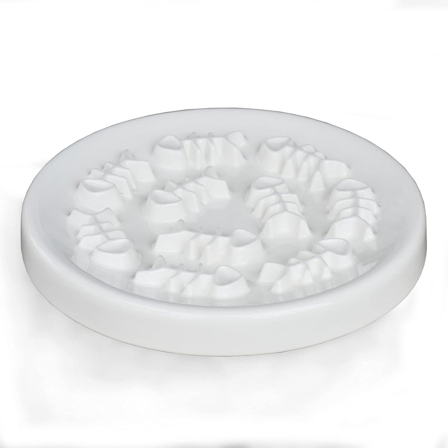 Lorde Slow Feeder Cat Bowls, Ceramic Fun Slow Feed Interactive Bloat Stop Puzzle Cat Bowl Healthy Eating Diet Pet Dog Slow Feeding Bowls… (Fish Bone)