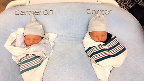 Twin Z Pillow Blue - The #1 Rated Twin Breastfeeding and Bottle Feeding Pillow! A Must Have for Twins! - Cuddle Blue DOTS The Ultimate Baby Essentials! The Best in Twins Baby Gear!