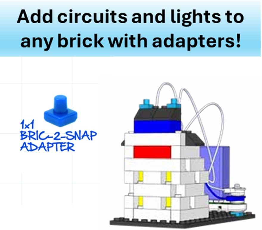 Snap Circuits BRIC Light, Building Bricks & Electric Circuit Kit for Kids, STEM Educational Toy for Kids 8+, Light Up Bricks, 10 Builds Included, Compatible with All Major Brands