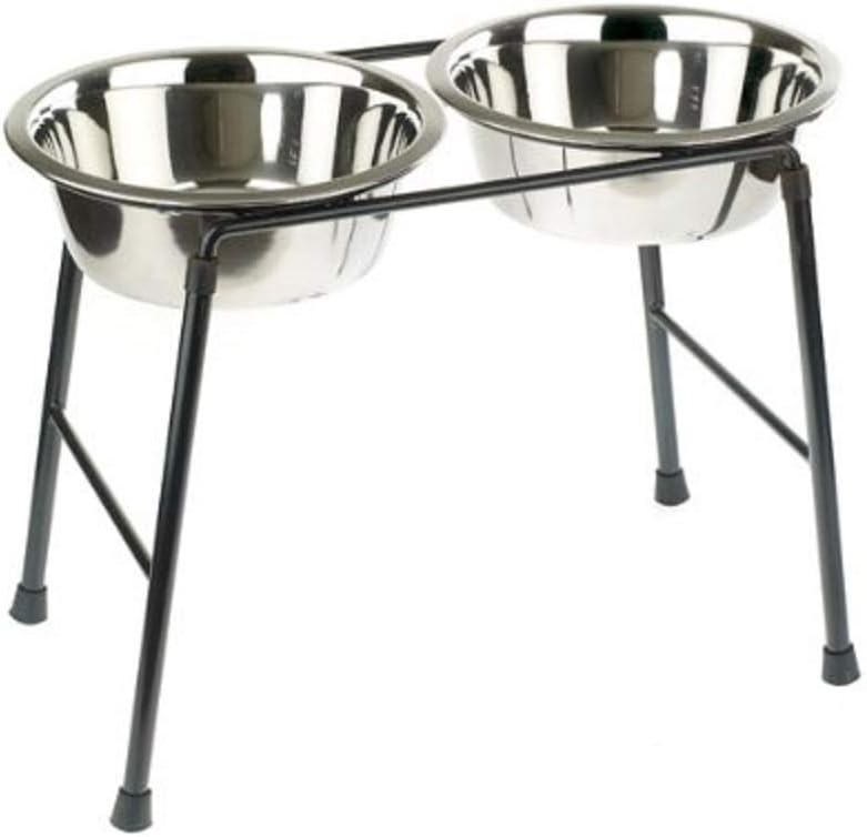 Classic Pet Products Double Feeder High Stand with 2 x 1600 ml Stainless Steel Dishes, 300 mm Tall VIT-36757