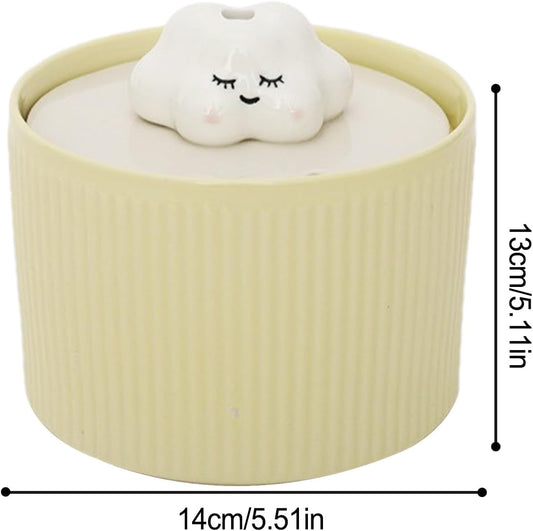 Cat Water Fountain - 1.2L Ceramic Automatic Pet Dispenser, Quiet Circulating Drinking System with Continuous Flow Filtration and Splash Resistant Bowl Design, Sturdy Hygienic Construction, Ideal for S