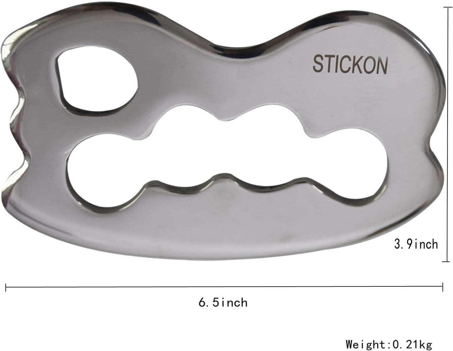 STICKON Stainless Steel Gua Sha Scraping Massage Tool IASTM Tools Great Soft Tissue Mobilization Tool (STICKON-01)