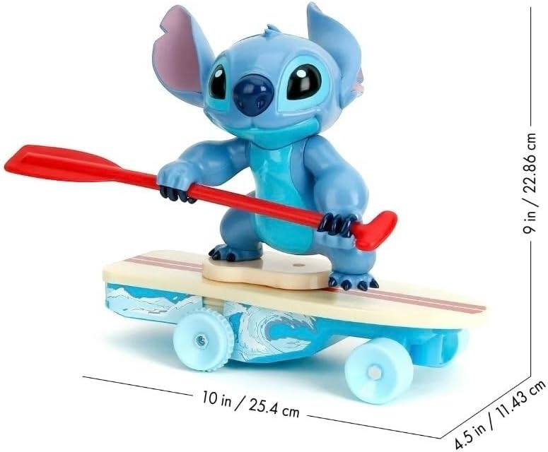 Jada Surfer Stitch RC – 10" Radio Control Toy with 360° Spin & Self-Righting Feature – Disney Lilo & Stitch – Fun Gift for Kids & Movie Fans – Ages 3+