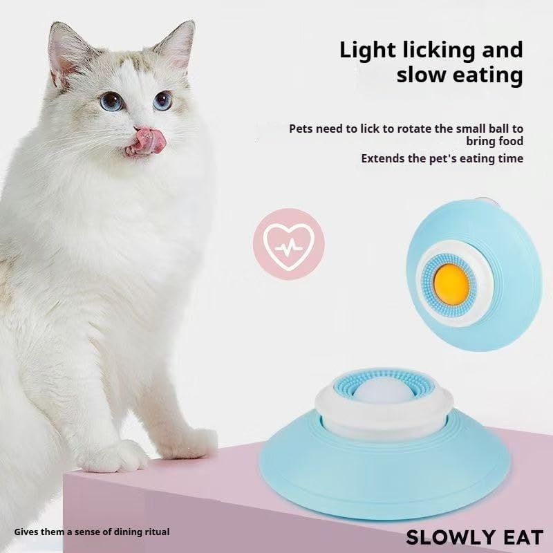 2026 New Anxiety Dog Bowl Anxious Lick Ball Calming for Dogs Bowls Toy Licking Cat Licks Liquid Food Yogurt Slow Feeder Roller Sphere Licker to Keep Them Busy Licky Treat (Upgraded Blue-B(Dog))