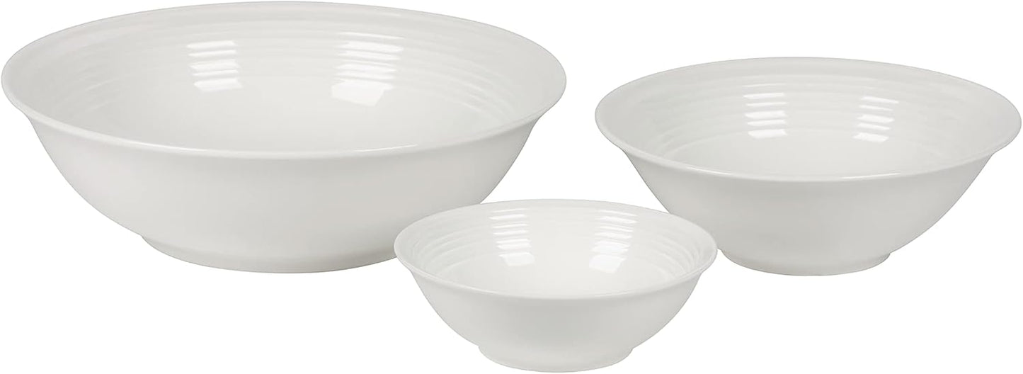 10 Strawberry Street Nova White Round 62-Piece Dinnerware Set, Service for 6