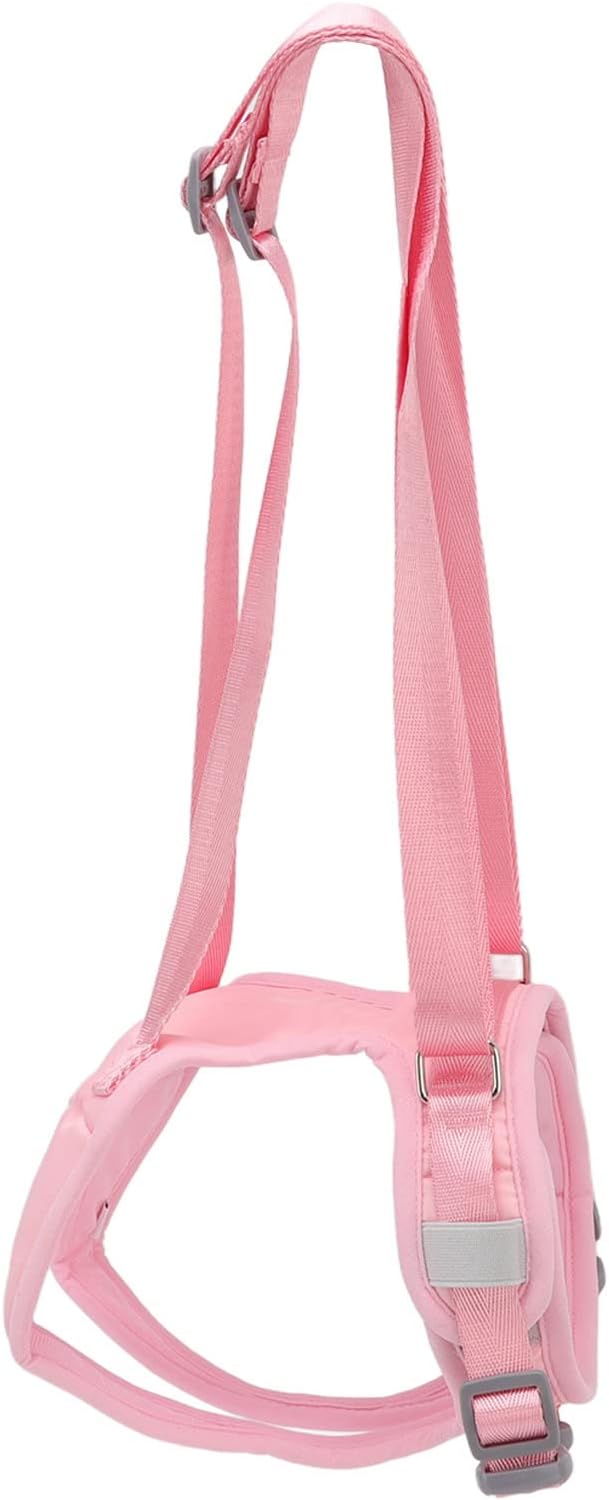 Dog Lift Harness Adjustable Safe Comfortable Puppy Hind Leg Support Sling Vest for Old Disabled Rehabilitation Dogs Pink Fleece Lining (S)