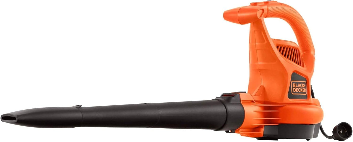 BLACK+DECKER Leaf Blower, Leaf Vacuum and Mulcher 3 in 1, Backpack Blowers for Lawn Care,250 mph Airflow, 400 cfm Delivery Power, Reusable Bag Included, Corded (BEBL7000)